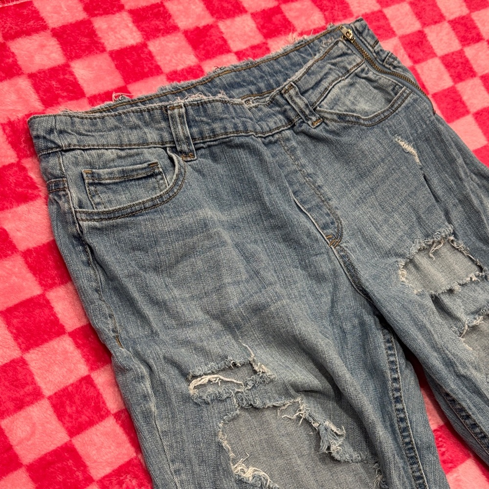 Distressed Blue Jeans for Women - Picture 2 of 7